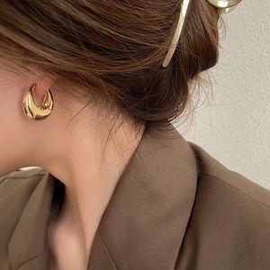 New 18K Gold Vermeil Sterling Silver 925 Thick Hoop Earrings set